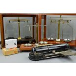 A COLLECTION OF OLD OFFICE EQUIPMENT, to include a cased Griffin & George Microid Minor scale with