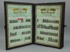A LATE 19TH CENTURY FRENCH 'BLANZY POURE & CIE' TRADE DISPLAY CASE OF PLUMES METALLIQUES, in book