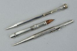 A LIFE LONG STERLING SILVER PROPELLING PENCIL, a Sampson Mordan and Co 1901 hallmarked silver pencil