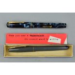 A CONWAY STEWART NO.286 FOUNTAIN PEN, in marbled grey (with 14ct gold CS nib) and a boxed