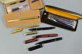TWO BOXED CROSS ROLLED GOLD FOUNTAIN PENS, both 1/20 10ct rolled gold made in Ireland, 14ct gold