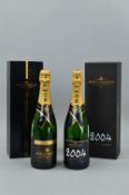 TWO BOTTLES OF MOET & CHANDON GRAND VINTAGE CHAMPAGNE, 2000 and 2004 vintages, both in