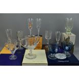 A COLLECTION OF BOXED LIMITED EDITION ROYAL COMMEMORATIVE GLASSWARE, including Wedgwood Royal Silver