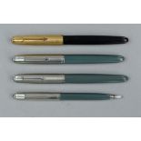 A PARKER 51 NAVY GREY PEN SET, with Lusteroy cap including fountain pen and propelling pencil,
