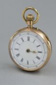 A 9CT GOLD OPEN FACED POCKET WATCH, approximate weight 116 grams (sd)