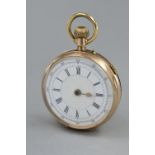 A 9CT GOLD OPEN FACED POCKET WATCH, approximate weight 116 grams (sd)