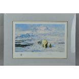 DAVID SHEPHERD (BRITISH 1931-2017) 'ICE WILDERNESS' a limited edition print 1221/1500 of polar bears