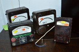 A COLLECTION OF EARLY ELECTRICAL TESTING EQUIPMENT, to include a GEC Alsthom Ammeter in a bakelite