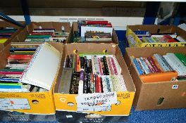 SIX BOXES OF BOOKS, mainly dealing with religious themes including Islam, Christianity and