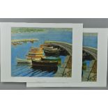 WINSTON CHURCHILL (BRITISH 1874-1965) 'A STUDY OF BOATS', two limited edition prints numbered 177
