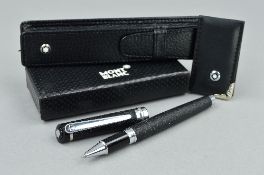 A MONT BLANC STYLE MEISTER STUCK BALL POINT, with a Mont Blanc money clip