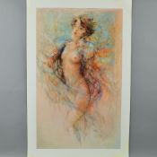 GARY BENFIELD (BRITISH 1965), an untitled artist print 90/100 of a scantily clad woman, signed and