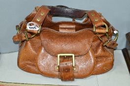 A MULBERRY 'PHOEBE' HANDBAG, in oak Darwin leather, with suede interior