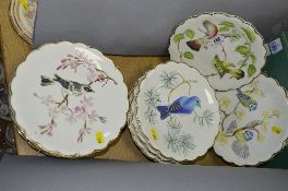 A SET OF TWELVE ANNUAL ROYAL WORCESTER COLLECTORS PLATES, 'The Birds of Dorothy Dessert Plates' 1972