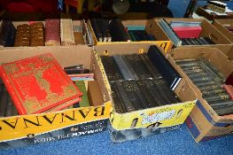 SIX BOXES OF BOOKS, to include 'Breviarium Aberdonense', two volumes, half leather bound, 'Epistolae