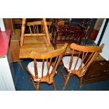 A PINE REFECTORY TABLE, and four chairs (5)