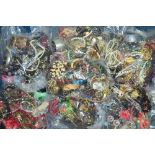 SEVEN BAGS OF COSTUME JEWELLERY, etc