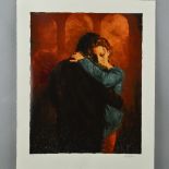 MARK SPAIN (BRITISH CONTEMPORARY) 'DANCE II', a limited edition print 155/250 of a man and woman
