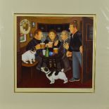 BERYL COOK (BRITISH 1926 - 2008) 'IN THE SNUG', a limited edition print 250/650 of a group of