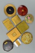 A BOX OF TEN ASSORTED VINTAGE COMPACTS