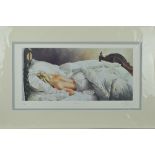 KAY BOYCE (BRITISH CONTEMPORARY) 'REPOSE', a limited edition print 211/450 of a woman sleeping in