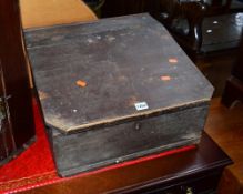 AN EARLY 20TH CENTURY STAINED PINE BIBLE BOX