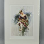 GORDON KING (BRITISH 1939) 'A NEW DRESS FOR MANON' a limited edition print of a woman tying her