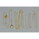 FOUR MIXED 9CT NECKLACES, etc, approximate weight 3.7 grams