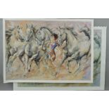 GARY BENFIELD (BRITISH 1965) 'HORSE WHISPERER', a limited edition artist proof print 94/175 on card,