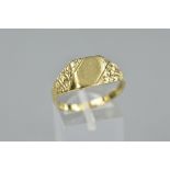 A 9CT SIGNET RING, ring size V, approximate weight 3.6 grams