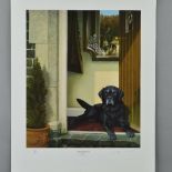 NIGEL HEMMING (BRITISH 1957) 'FRIENDS REUNITED' a limited edition print of a labrador waiting for