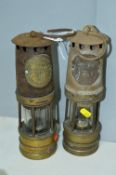 TWO MINERS LAMPS, a Hailwood & Ackroyd of Leeds, type 01 and an Ackroyd & Best of Leeds type 01,