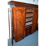 A VICTORIAN TRIPLE DOOR WARDROBE