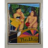 BERYL COOK (BRITISH 1926-2008), 'Adam and Eve-Nathans Hotdogs', A Limited Edition print of a man