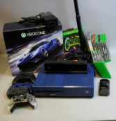 A MICROSOFT XBOX ONE FORZA, six games console, in original box and power supply, with Kinect, one