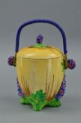 A CLARICE CLIFF 'MY GARDEN' BISCUIT BARREL, shape 673, circa 1934, of tapering ovoid form with