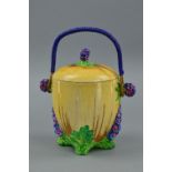 A CLARICE CLIFF 'MY GARDEN' BISCUIT BARREL, shape 673, circa 1934, of tapering ovoid form with