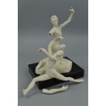 A SPODE LIMITED EDITION STUDIO PORCELAIN SCULPTURE OF ANTOINETTE SIBLY AND ANTHONY DOWELL, 65/300,