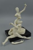 A SPODE LIMITED EDITION STUDIO PORCELAIN SCULPTURE OF ANTOINETTE SIBLY AND ANTHONY DOWELL, 65/300,