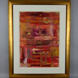 DEBORAH VALLANCE (BRITISH CONTEMPORARY), 'DVH 3000', a mixed media abstract work of art, signed