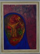 ALAN BOND (BRITISH 20TH CENTURY), untitled, an oil on board painting of an abstract portrait of a