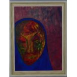ALAN BOND (BRITISH 20TH CENTURY), untitled, an oil on board painting of an abstract portrait of a