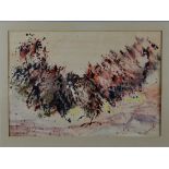 SPINRAD ? (ISRAEL 20TH CENTURY), a mixed media painting of a bird with outstretched wings, signed
