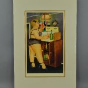 BERYL COOK (BRITISH 1926-2008), 'Drinkies', A Limited Edition print, 80/650, of a scantily dressed