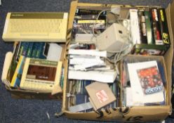 TWO BOXES OF VINTAGE GAMING COMPUTERS, GAMES AND ACCESSORIES, including an Acorn Electron with