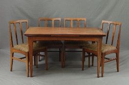 JOHN HERBERT, a Younger Volnay 1960's teak draw-leaf table on tapering legs, approximate size
