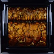 KERRY DARLINGTON (BRITISH 1974), 'Trees', a mixed media 3Dwork of art sealed with a resin