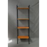 A LADDERAX TEAK BOOKCASE, formed with two metal laddered uprights and four shelves, approximate size