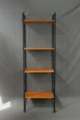 A LADDERAX TEAK BOOKCASE, formed with two metal laddered uprights and four shelves, approximate size