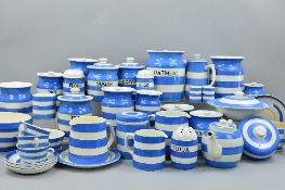 T.G. GREEN, a collection of kitchen wares, to include storage jars, Sugar and Flour sifters, cups,